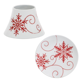 Snowfake Ceramic - Grand Abat-Jour &amp; Assiette