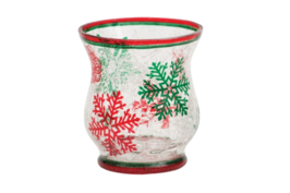 Red & Green Snowflakes - Votive Holder